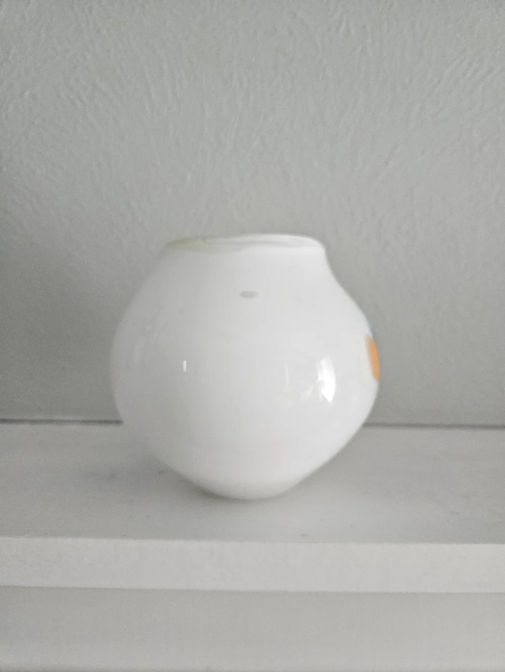 Vintage Lavorazione Atre Murano Curved Oval Glass Vase